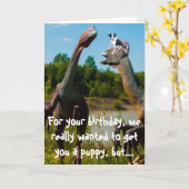 De Humor van het Puppy van de dinosaurus Kaart (Gele Bloem)