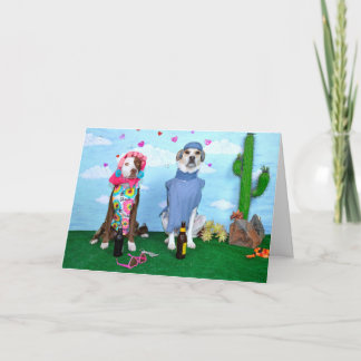 De humoristische kaart van Aniversary, honden in