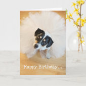 De humoristische Kaart van de Verjaardag - Hond (Gele Bloem)