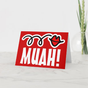 De humoristische kaart van Valentijn met een kus