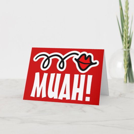 De humoristische kaart van Valentijn met een kus (Voorkant)