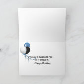 de humoristische kat van de verjaardagsgestreepte kaart (Binnen)