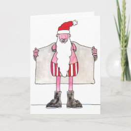 De humoristische Kerstkaart van de Kerstman Feestdagen Kaart
