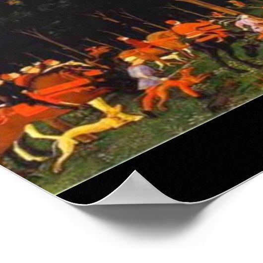 De Hunt in het bos Poster (Hoek)