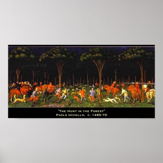 De Hunt in het bos Poster (Voorkant)