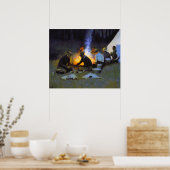 De Hunters Supper Frederic Remington Poster (Keuken)