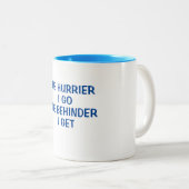 DE HURRIER DIE IK GA: DE BEHINDER DIE IK KRIJG TWEEKLEURIGE KOFFIEMOK (Voorkant rechts)