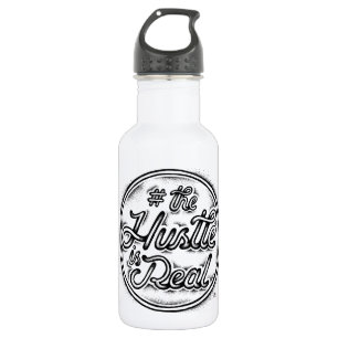 De Hustle is een echte  tattoo stijl quote Waterfles