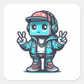 De hustler vierkante sticker