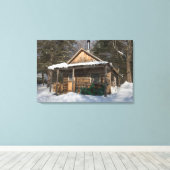 De hutten bij de Little Lyford Pond van de AMC Canvas Afdruk (Insitu (Houten vloer))