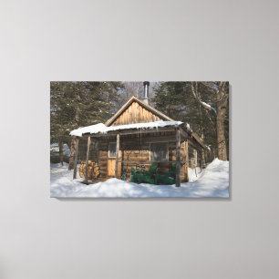 De hutten bij het Little Lyford Pond van de AMC Canvas Afdruk