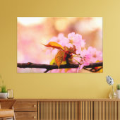 De huurder van de Sakura-bloemen in het voorjaar Canvas Afdruk (Insitu (Woonkamer))