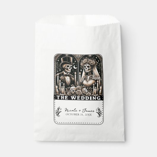 DE HUWELIJK Tarot Skeleta Bruid & Bruidegom Bedankzakje (Voorkant)
