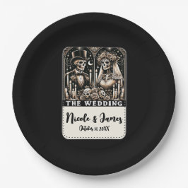 DE HUWELIJK Tarot Skeleta Bruid & Bruidegom Papieren Bordje