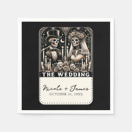 DE HUWELIJK Tarot Skeleta Bruid & Bruidegom Servet