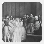 De huwelijksceremonie vierkante sticker (Voorkant)