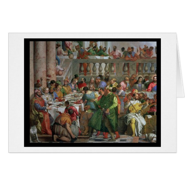 De huwelijksfeast op Cana, detail van het banket (Voorkant Horizontaal)