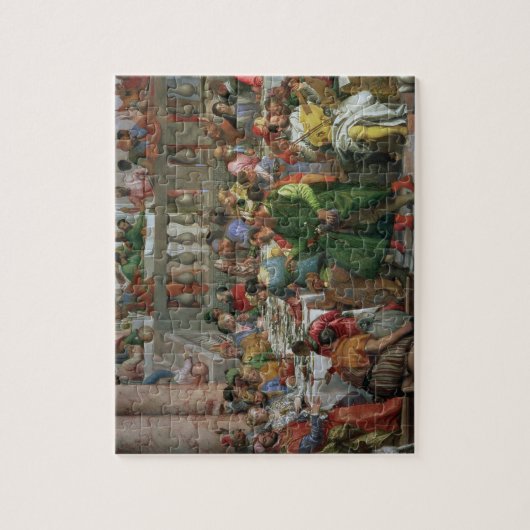 De huwelijksfeast op Cana, detail van het banket Legpuzzel (Verticaal)