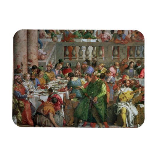 De huwelijksfeast op Cana, detail van het banket Magneet (Horizontaal)