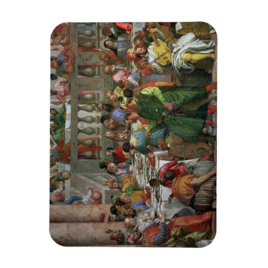 De huwelijksfeast op Cana, detail van het banket Magneet (Verticaal)