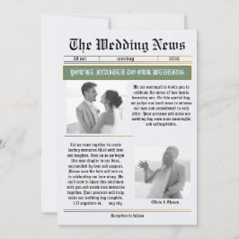 De Huwelijksnieuws Antieke Krant Huwelijk Kaart