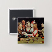 De huwelijksovereenkomst 2 vierkante button 5,1 cm (Voorkant /achterkant)