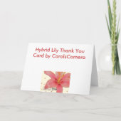 De hybride Lelie dankt u kaardt Bedankkaart (Achterkant)
