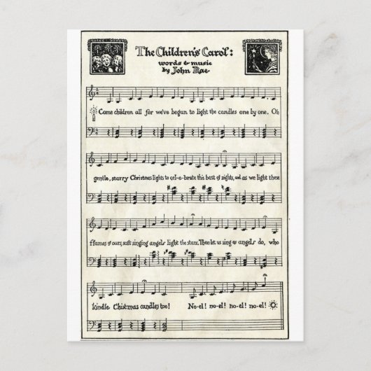 De Hymnes van Kerstmis: Carol van de Kinderen Feestdagenkaart (Voorkant)