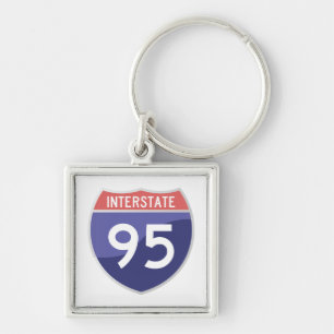 (De i-95) Reis tusen staten van de Reis van Weg 95 Sleutelhanger