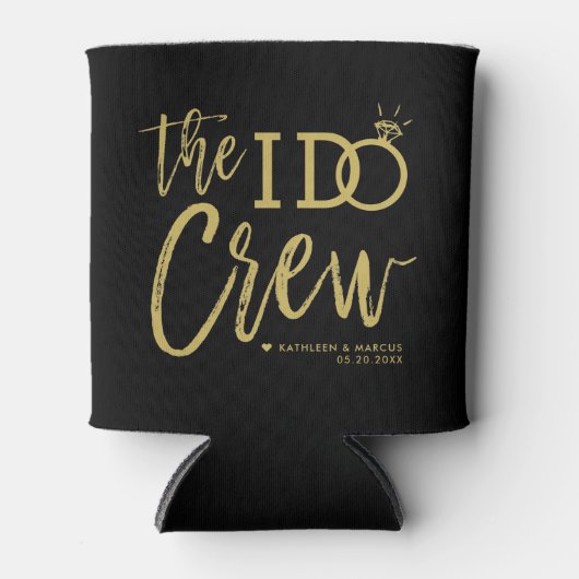 De I do Crech | Je bruiloft | Gold Script Blikjeskoeler (Voorkant)