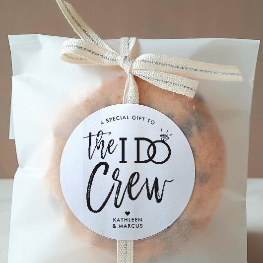 De I do Crech | Zwarte bruiloft | wit Ronde Sticker