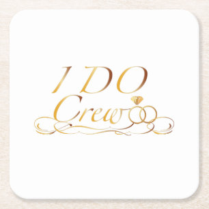 De I DO Crew Diamond Ring Bridesmaid grappig Kartonnen Onderzetters