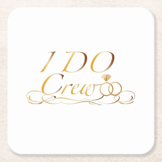 De I DO Crew Diamond Ring Bridesmaid grappig Kartonnen Onderzetters (Voorkant)