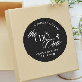 De I Do Crew huwelijksfeest gunst zwart-wit Ronde Sticker