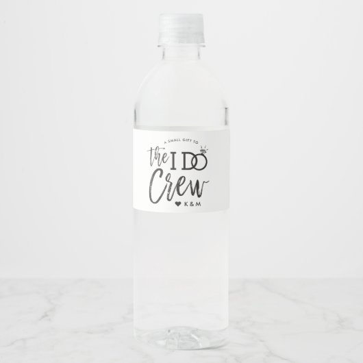 De I Do Crew | Trouwfeest favorietjes Waterfles Etiket (Voorkant)