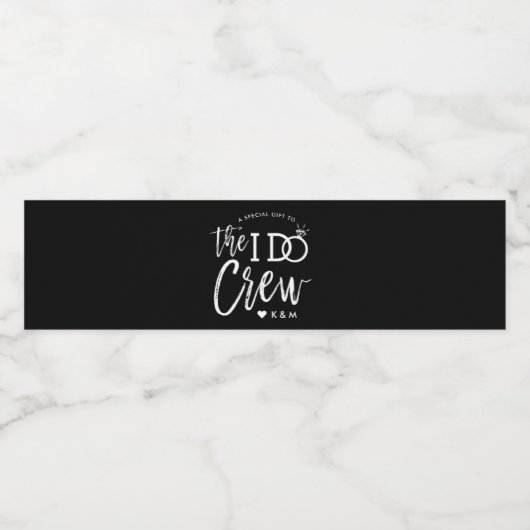 De I Do Crew | Trouwfeest favorietjes Waterfles Etiket (Enkel label)