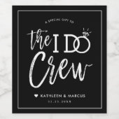 De I Do Crew | Trouwfeest favorietjes Wijn Etiket (Enkel label)