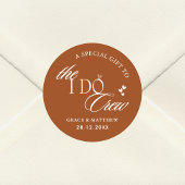 De I Do Crew Trouwfeest Gift Favor Terracotta Ronde Sticker
