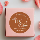 De I Do Crew Trouwfeest Gift Favor Terracotta Ronde Sticker