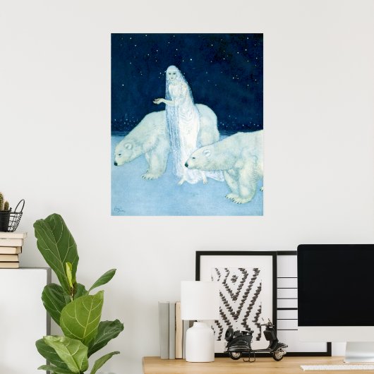 De Ice Maiden van Edmund Dulac Poster (Thuiskantoor)