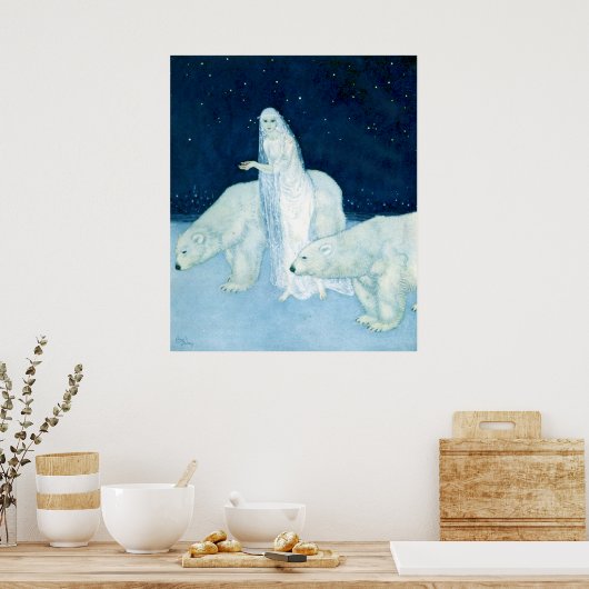 De Ice Maiden van Edmund Dulac Poster (Keuken)