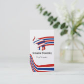 De Iconic. Red White Blue Political Republican Visitekaartje (Staand voorkant)