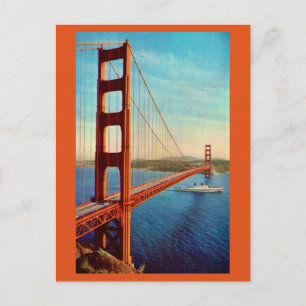 De Iconische Golden Gate Bridge Ansichtkaart Briefkaart