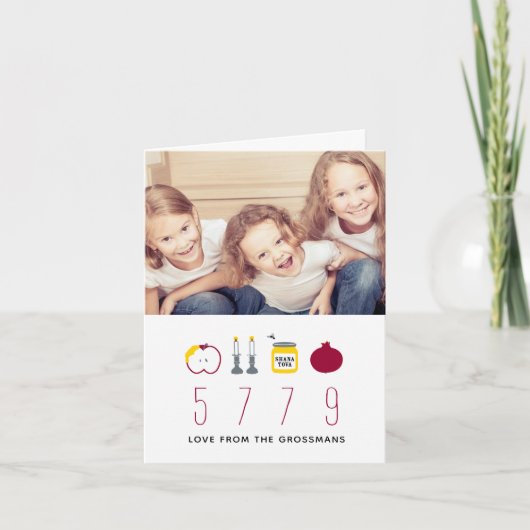 De iconische Kaart van de Nota van Rosh Hashanah (Voorkant)