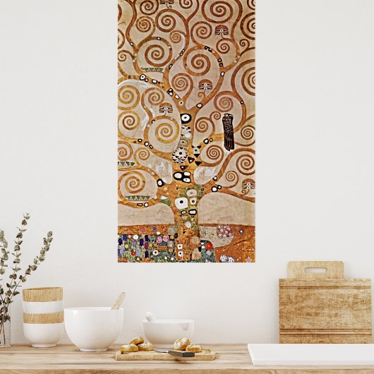 De iconische levensboom van Gustav Klimt Poster (Keuken)