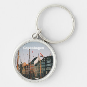 De iconische Nyhavn, Kopenhagen, Denemarken Sleutelhanger