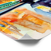 De iconische zwarte taxi's van Londen, c) Poster (Hoek)