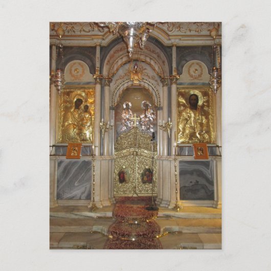 De iconostase, kerk van de Metamorphis, Syros Briefkaart (Voorkant)
