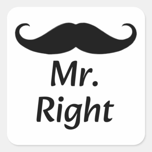 De ideale man met snor Fun paar Vierkante Sticker (Voorkant)