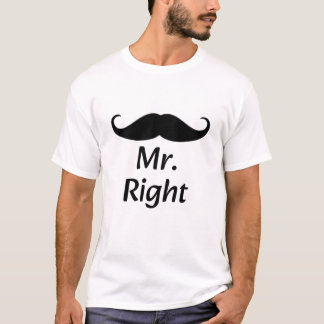 De ideale man met snor Funny Matching Koppel T-shirt